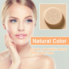 PERVALA cushion foundation application method demonstrated with mushroom head.