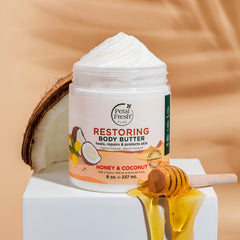 Petal Fresh Pure Restoring Body Butter with argan oil for luxuriously nourishing texture.