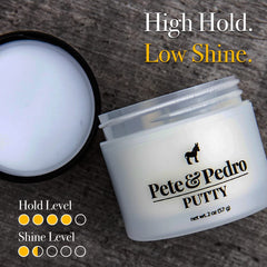 Pete & Pedro Hair Putty textured look on short to medium hair.