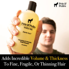 Pete y Pedro Volume Shampoo con biotina fortalece el cabello.