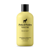 Pete y Pedro Volume Shampoo, botella; aporta volumen ligero al cabello.