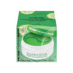 Close-up of Peter Thomas Roth cucumber detox eye patches being applied to reduce puffiness