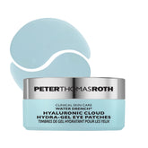 Peter Thomas Roth Water Drench eye patches show a gel texture for refreshing hydration.