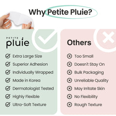 Parche Petite Pluie para frente entre cejas y cuello con cobertura amplia para líneas finas.