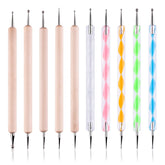 Petutu 10-piece nail art dotting tools set with dual ends for precise dots.