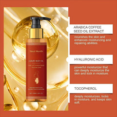 pewatul Body Firming Oil texture close-up showing lightweight, non-greasy formula ideal for daily use.