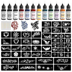 PFARRER tinta temporal negra para tatuajes temporales duraderos y sin dolor.