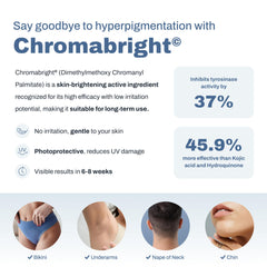 PFB Vanish Chromabright dark spot remover label highlights skin tone care