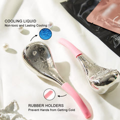 pfefe Cryo Sticks massaging cheeks for a refreshed look