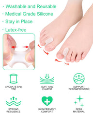 PGRODE toe alignment spacers stay in place with socks for extended use.