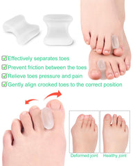 PGRODE bunion spacers worn inside shoes for comfortable toe spacing.