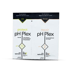 pH Plex protege el cabello durante la coloración con el sobre de protección.