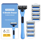 Phafaloop 6-blade razor handle with a comfortable grip for daily shaving.
