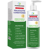 PHARMBANNER acondicionador alivio de picor, botella visible en primer plano.