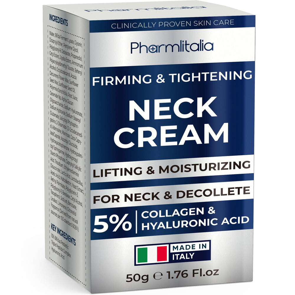 Pharmlitalia Cuello Firmante crema: ayuda a redefinir el contorno del cuello con resultados suaves.
