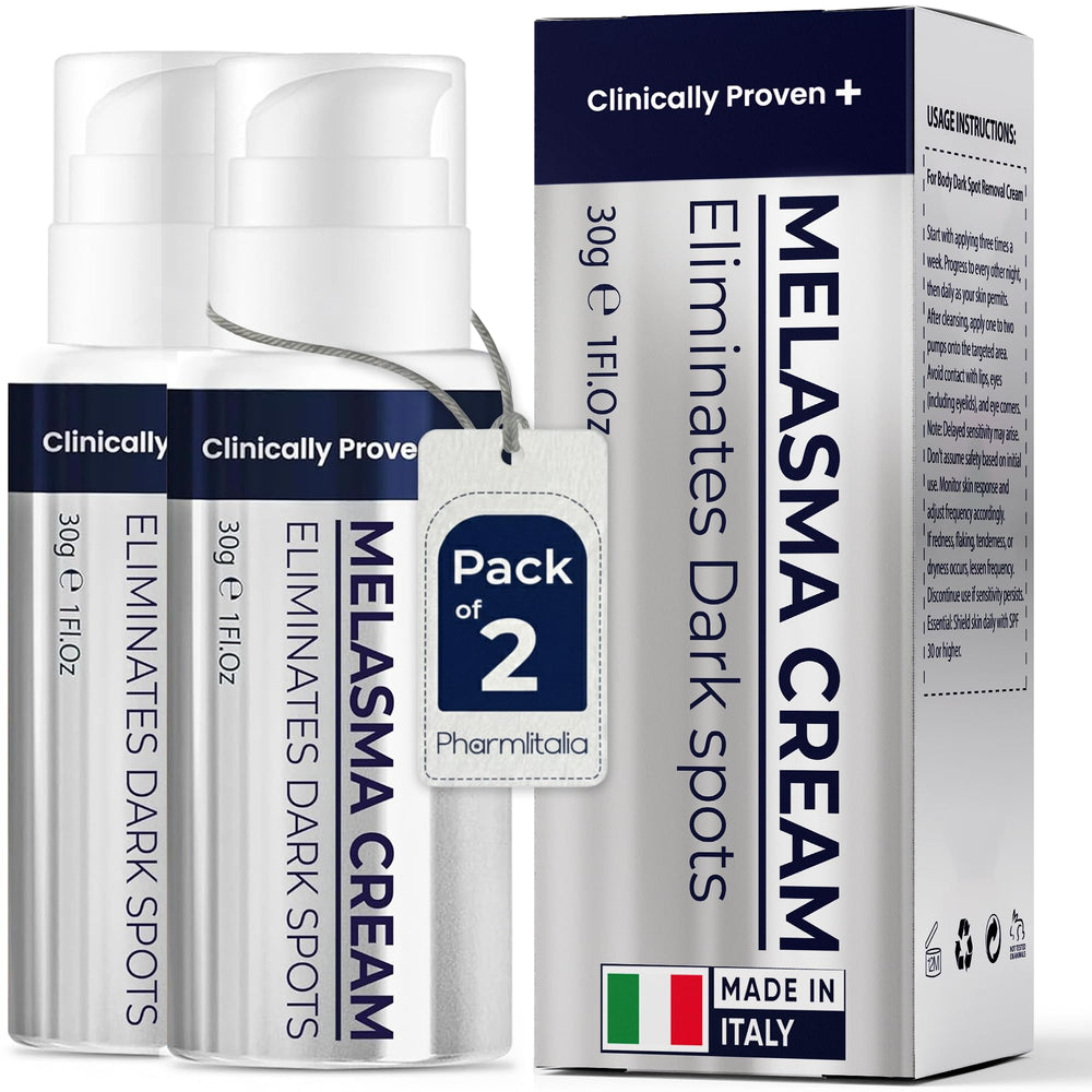 Pharmlitalia Meladerm face jar close-up showing creamy texture for daily application