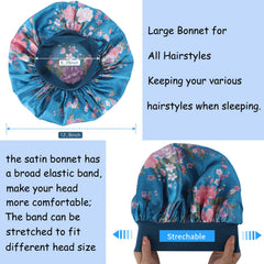 PHILIGHTS large satin bonnet fits long, curly, or braids securely.