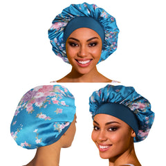 PHILIGHTS satin bonnet with broad band for comfortable all-night fit.