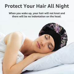 PHILIGHTS satin bonnet protects hair and moisture for a smooth morning.