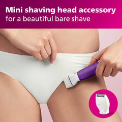 Philips Bikini Genie mini shaver head for smooth finish in sensitive areas