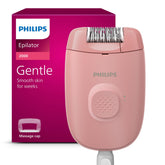 Philips BRE227/00 epilator on a leg for smooth skin lasting weeks