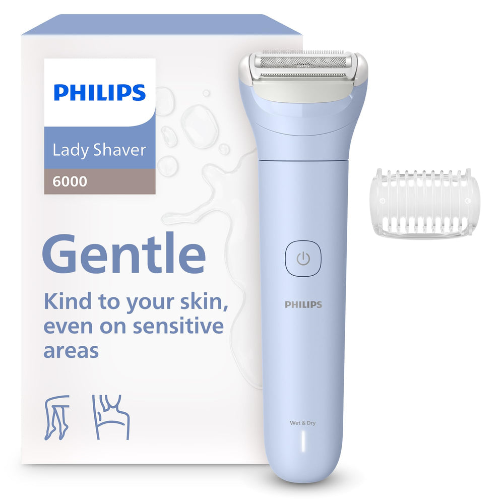 Philips Lady Shaver Series 6000 handle front view for a comfortable grip in the shower