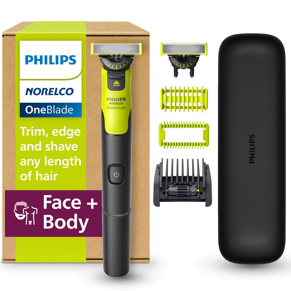 Philips Norelco OneBlade 360 handle enables precise, comfortable grooming