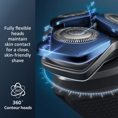 SenseIQ sensor auto-adjusts power for a comfortable shave.