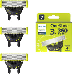 Philips OneBlade 360 flex blade pack for precise trimming and smooth edging in shower.