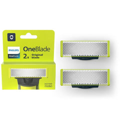Philips OneBlade replacement blade pack with two blades for easy trimming and edging.