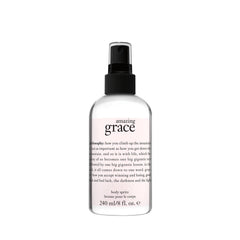 Philosophy Amazing Grace body spritz bottle showing refreshing fragrance for daily hydration