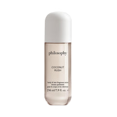 Philosophy Coconut Rush bottle front view with inviting aroma.