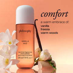 philosophy Vanilla Hug cap detail highlighting premium spray nozzle