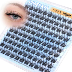 PHKERATA 10mm natural wispy clusters for subtle everyday lash enhancement.