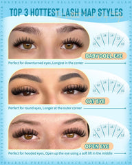 PHKERATA cluster lashes with C curve for natural lifted look