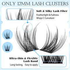 PHKERATA detailed fiber lashes closeup for soft natural blend.