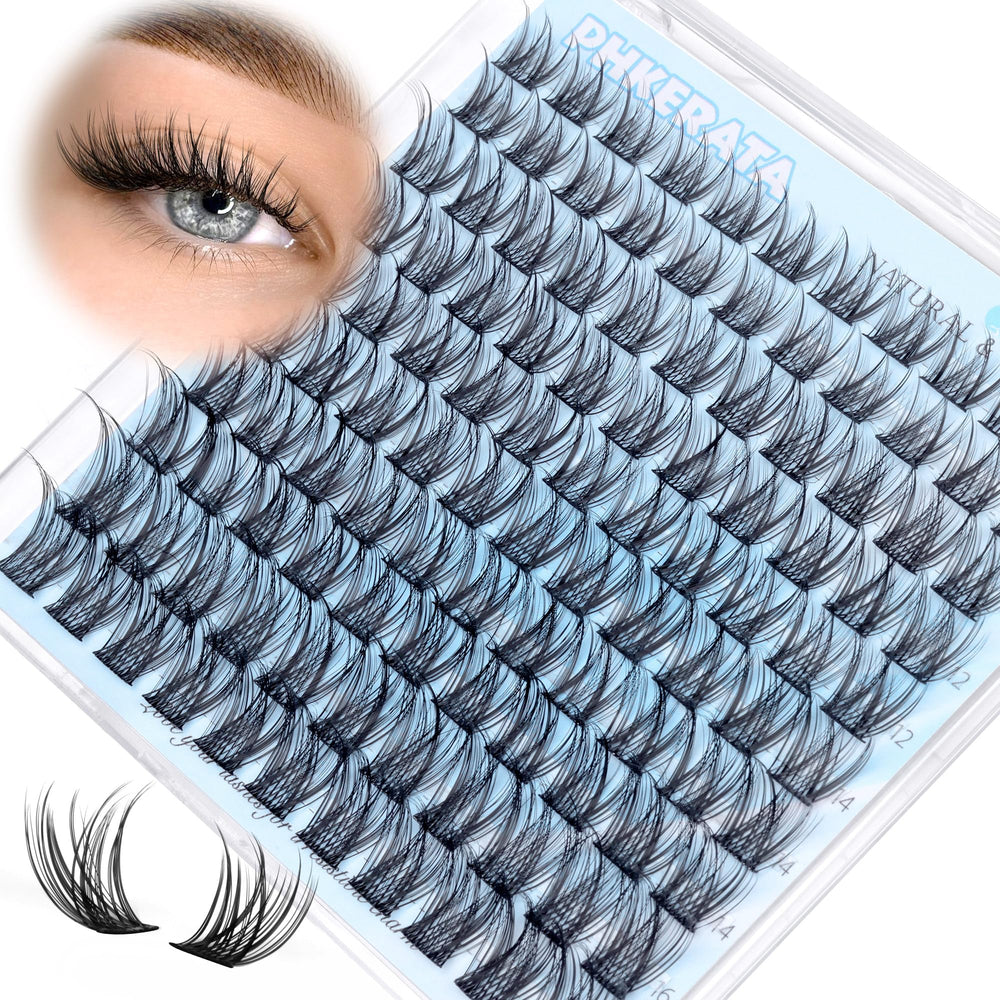 PHKERATA natural lash clusters with wispy band for a seamless, natural look.