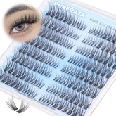 PHKERATA wispy lash clusters 7–15 mm for natural cat-eye look.