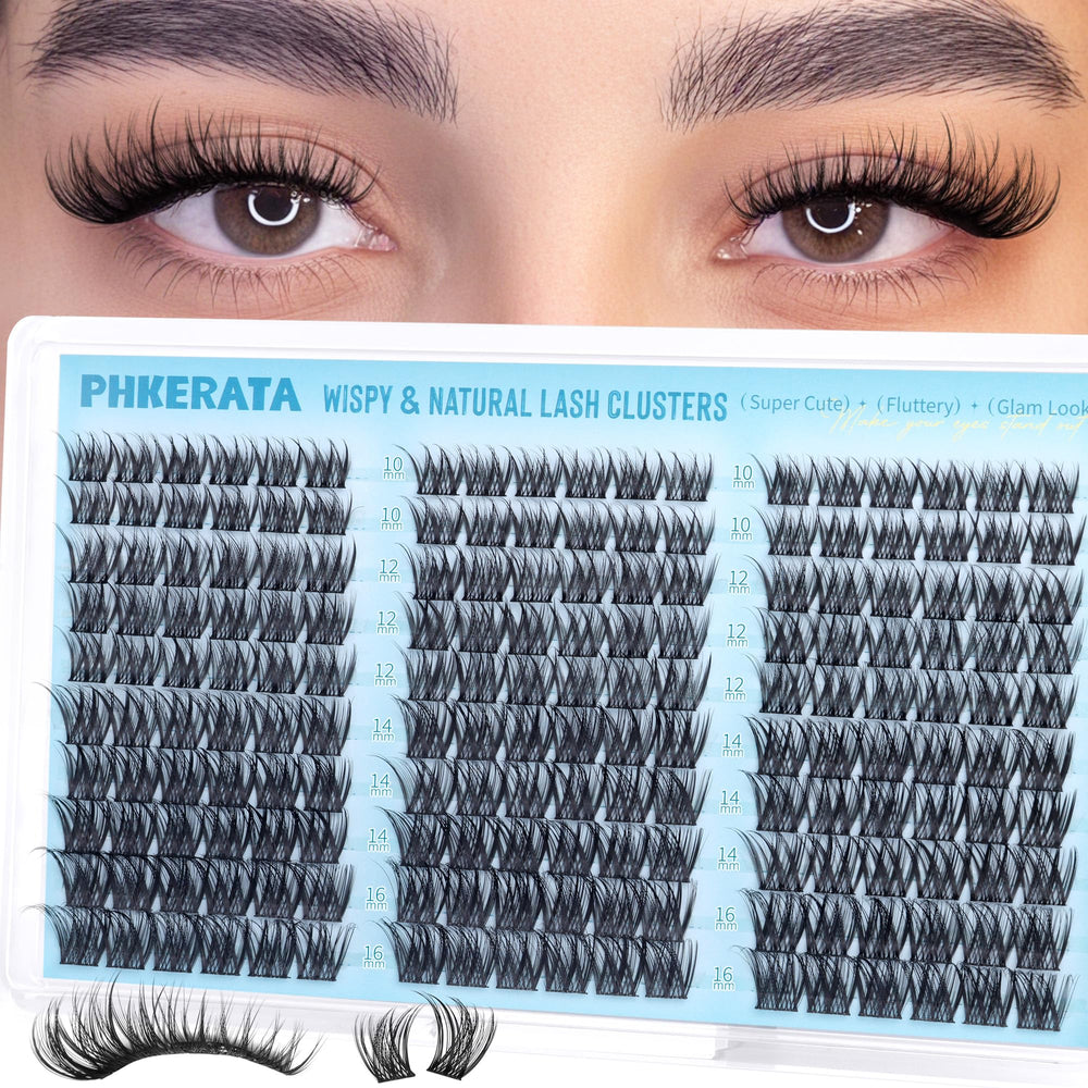 PHKERATA Wispy Lash Clusters with wide band for secure all-day wear.