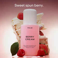 PHLUR Berry Cream cap detail highlighting easy spray mechanism.