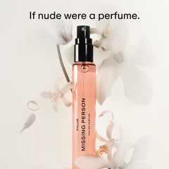 Close-up of elegant PHLUR Missing Person packaging.
