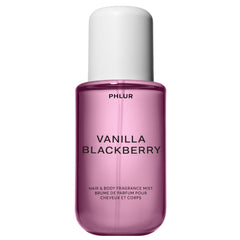 PHLUR Vanilla Blackberry Body Mist bottle showing warm vanilla and berry notes for daily wear.