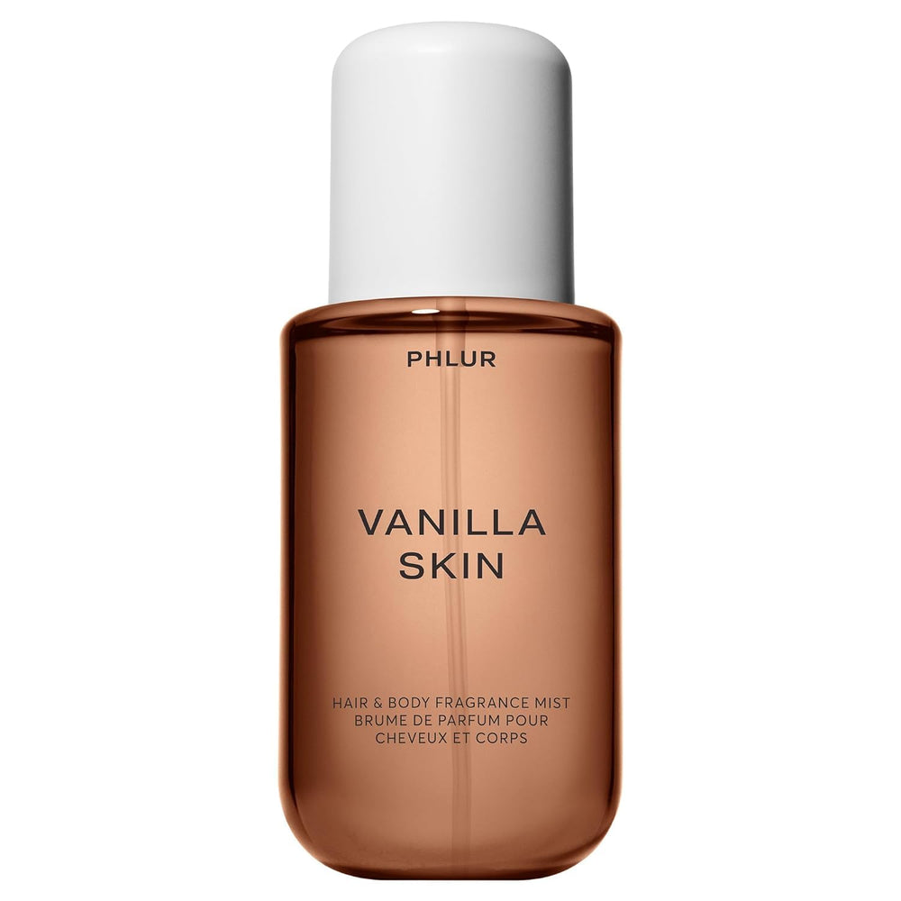 PHLUR Vanilla Skin Body Mist bottle highlighting warm vanilla scent for daily wear