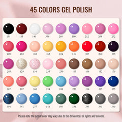 Phoenixy 45 high-pigment gel polish colors for endless nail art options