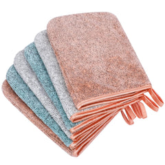 PHOGARY guante de microfibra para cuerpo, color verde, absorbe agua y suaviza la piel.