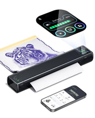 Phomemo M08F Plus front view showing compact tattoo stencil printer