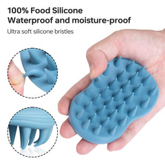 PHOVSUV soft silicone bristles protect the scalp during cleansing