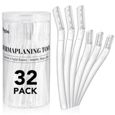 Phyyixs 32-pack dermaplane long blades for peach fuzz removal on cheeks