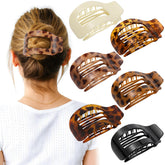 Phyzylvia pinza plana grande tortuga, sujeción estable para cabello grueso
