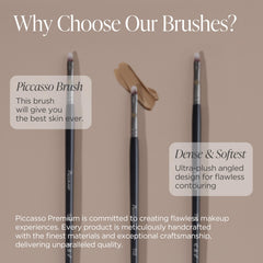 Piccasso 712 Concealer Brush soft fibers ideal for delicate under-eye areas.